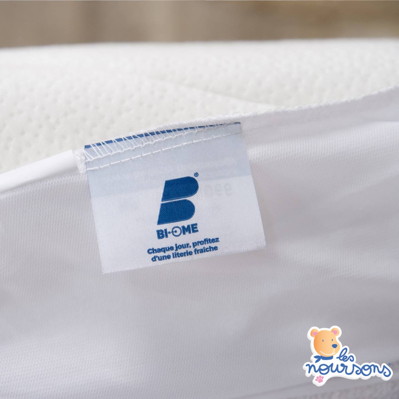 Protège Matelas Bébé Anti Acariens - Alèse Imperméable Blanc (Les Noursons) - Image 2