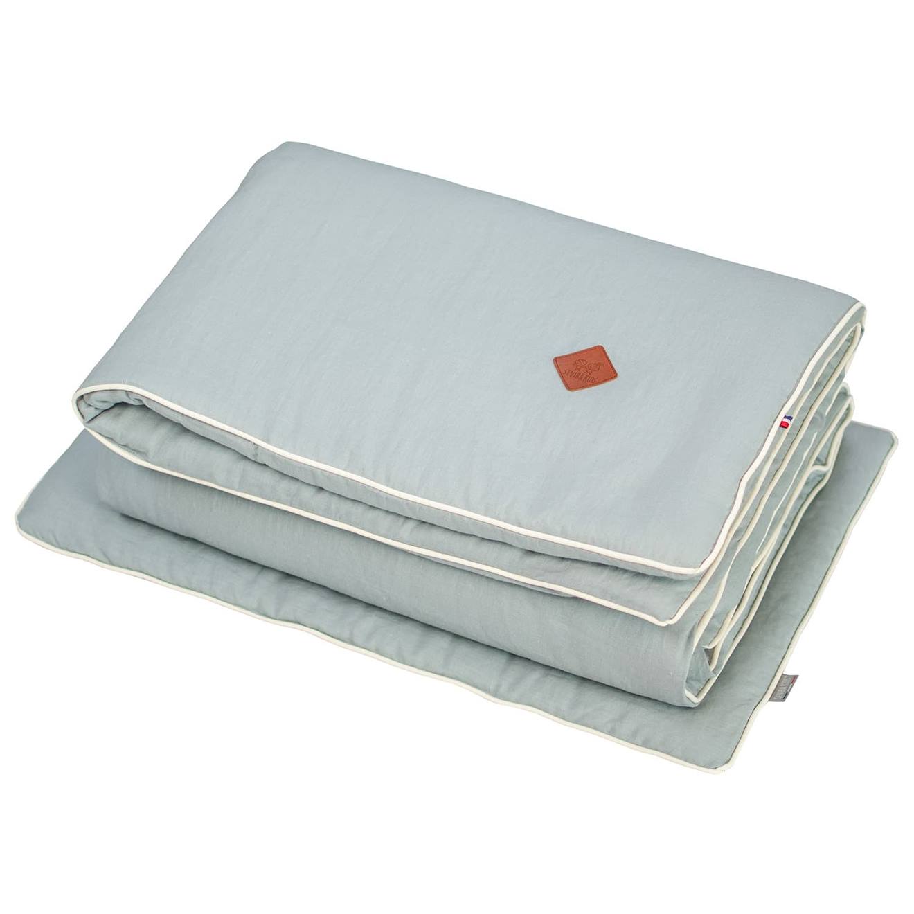 Couette Et Oreiller - Prêt À Dormir En Lin Vert De Gris
