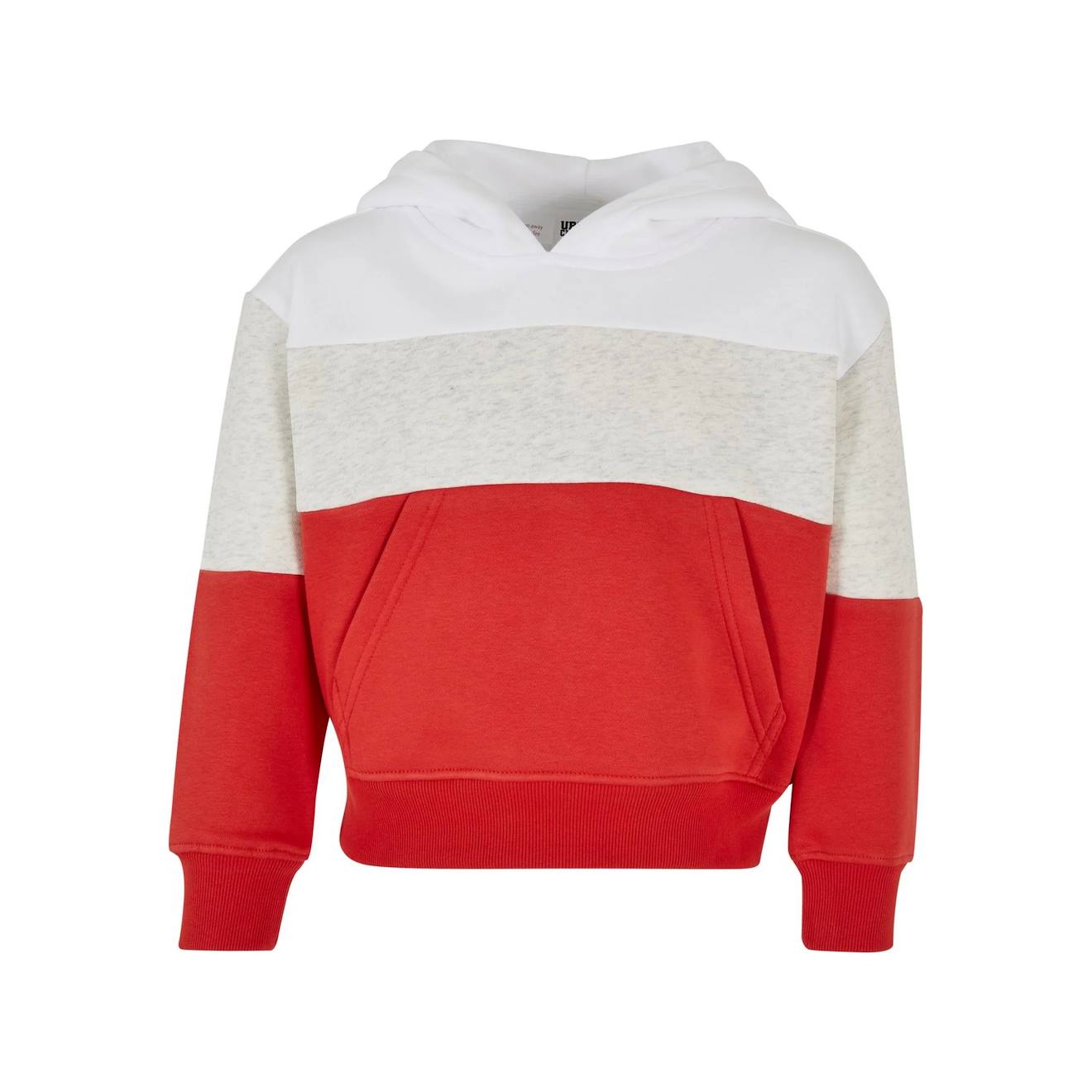 Sweat À Capuche Coton Blanc / Gris Clair / Rouge