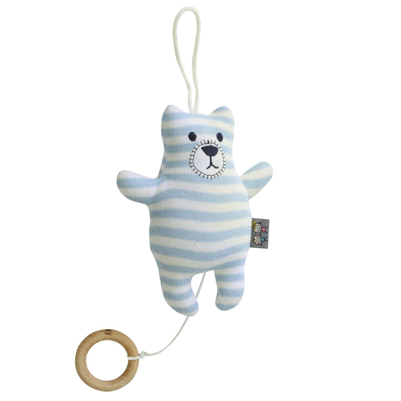 Peluche Mobile Musicale Éveil Bébé Ourson Blanc