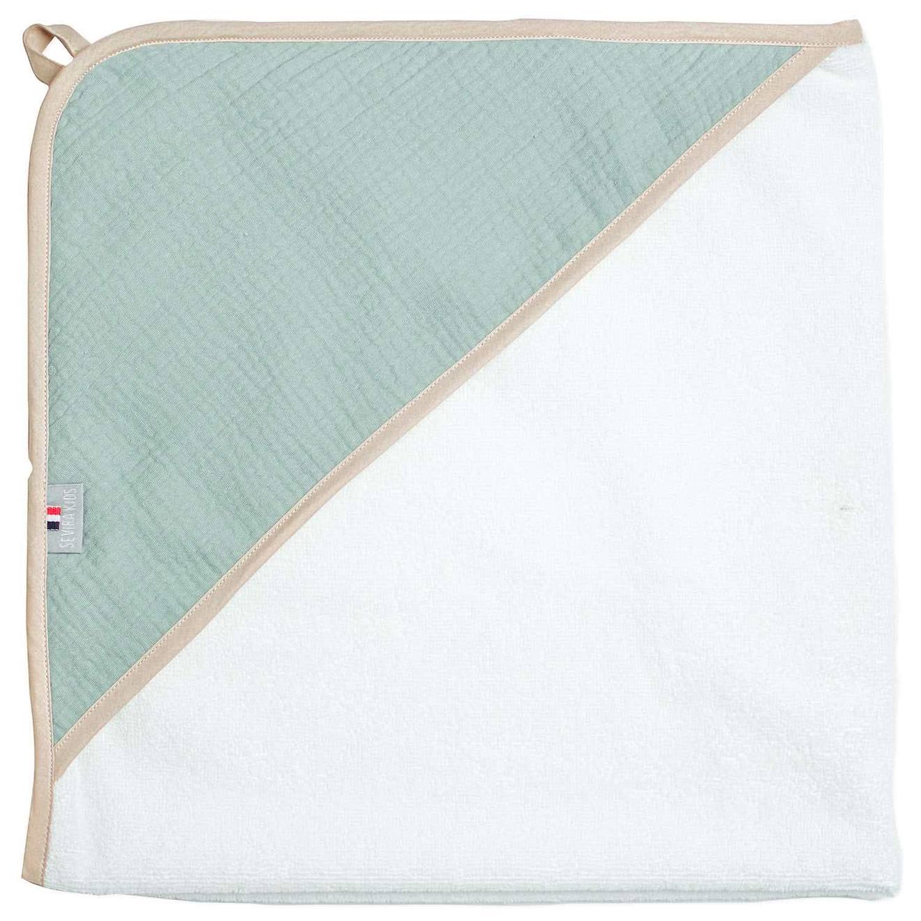 Cape De Bain En Gaze De Coton Jeanne Vert De Gris