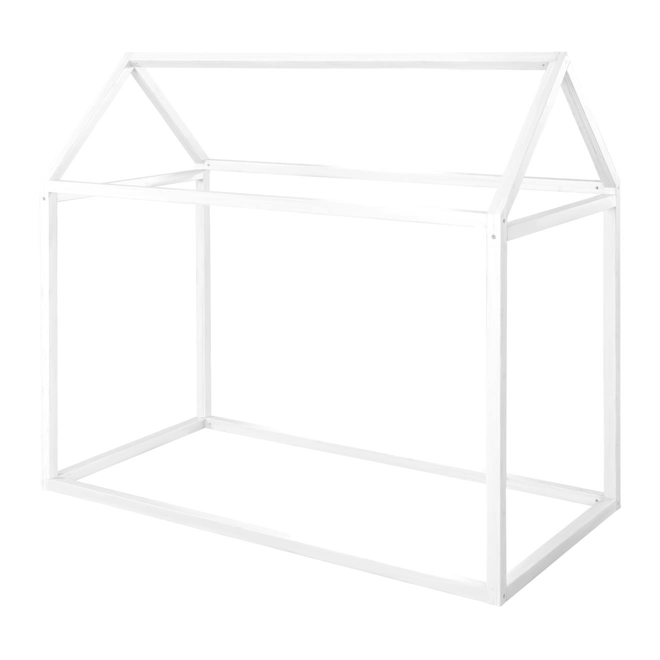 Lit Cabane En Bois Fsc® Pour Enfant - Lit Montessori Au Sol Blanc