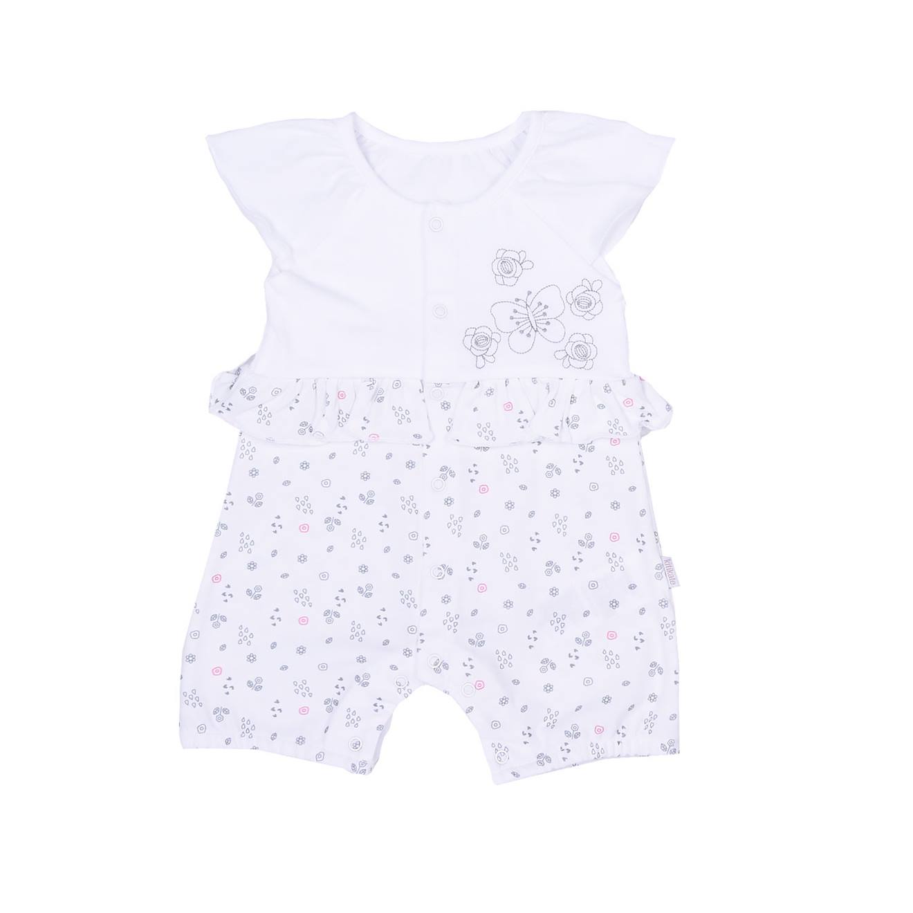 Combishort Bébé En Coton Bio Emma Blanc