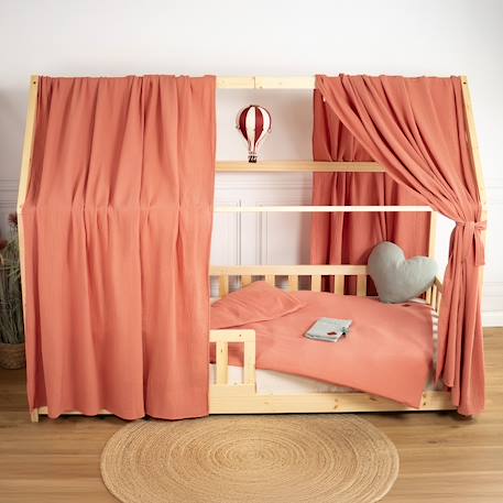 Housse de couette en gaze de coton jeanne Beige+Blanc+Blanc à pois or+Bleu+Camel+Écru+Gris clair+Rose+Terracotta+Vert de gris 49 - vertbaudet enfant 