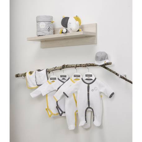 Pyjama bébé en velours - babyfan Blanc/gris+Blanc/jaune 8 - vertbaudet enfant 