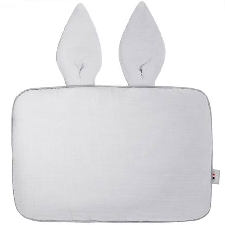 Oreiller plat lapin en gaze de coton jeanne Beige+Blanc+Blanc à pois or+Bleu+Camel+Écru+Gris clair+Terracotta+Vert de gris 36 - vertbaudet enfant 