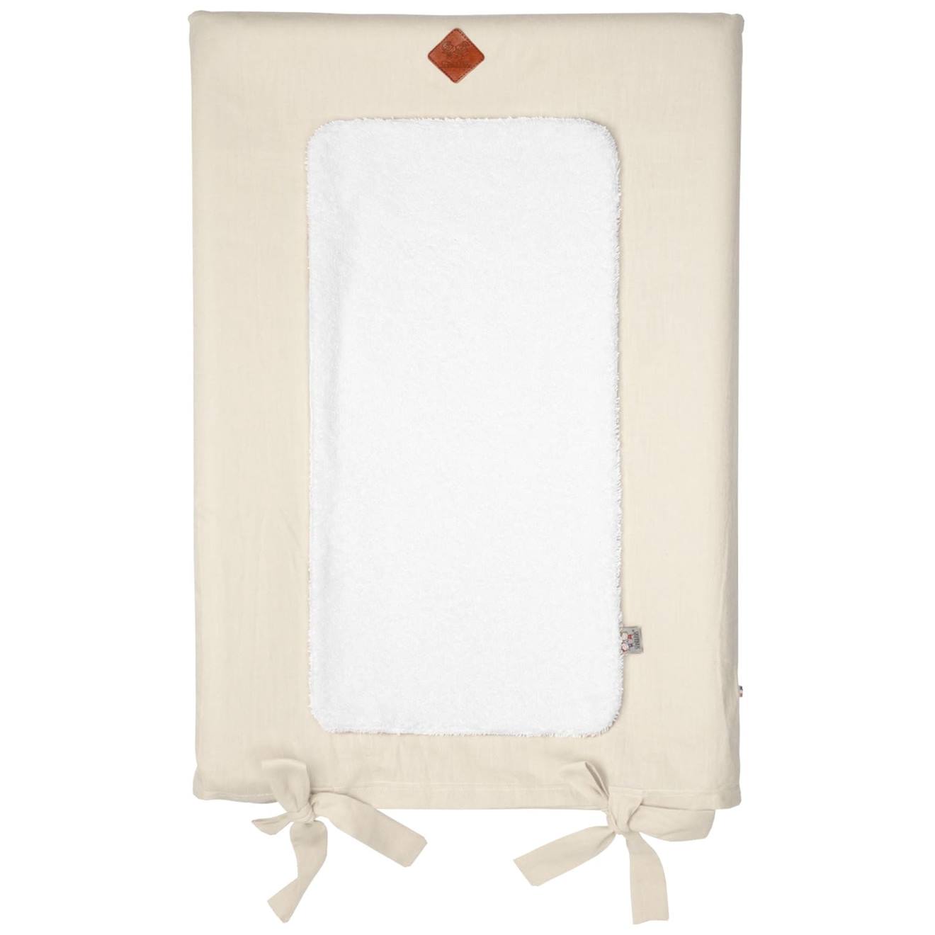 Housse De Matelas À Langer En Lin Lavé Beige