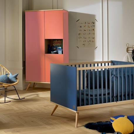 Armoire 3 portes 1 niche - boreale Bleu+Gris+Orange 11 - vertbaudet enfant 