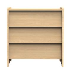 Commode 3 tiroirs façades inclinées en bois décor chêne miel - cannelle  - vertbaudet enfant