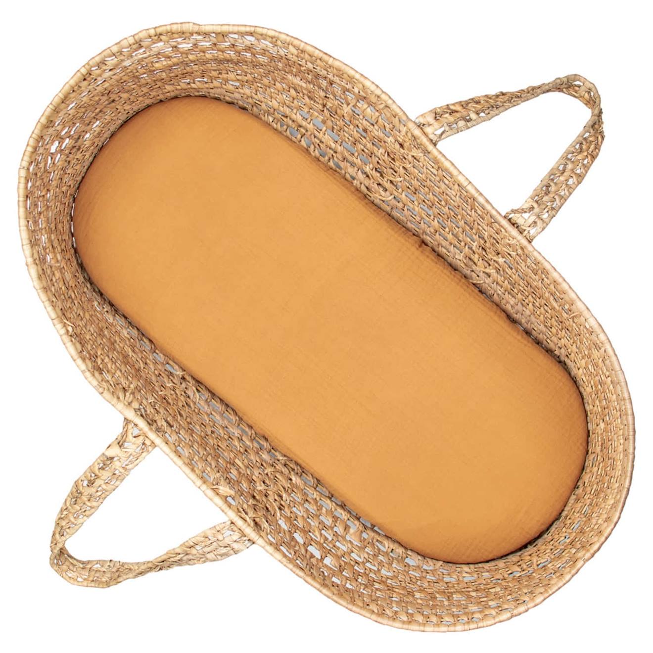 Drap Housse Couffin Ovale En Gaze De Coton Jeanne Camel