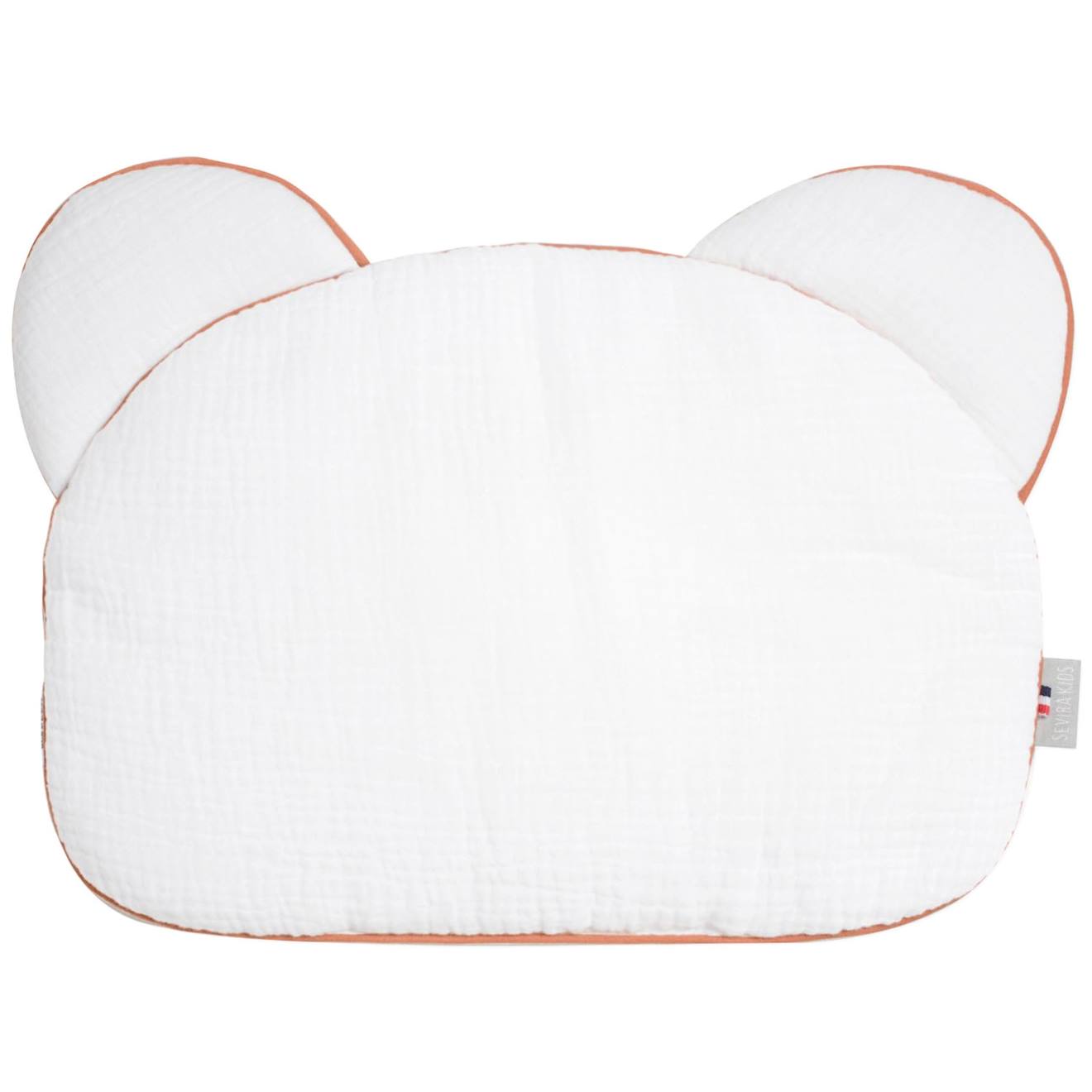 Oreiller Bébé Plat Ourson En Gaze De Coton Jeanne Blanc