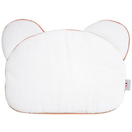 Oreiller bébé plat ourson en gaze de coton jeanne Beige+Blanc+Camel+Écru+Gris clair+Terracotta+Vert de gris+Vieux rose 7 - vertbaudet enfant 