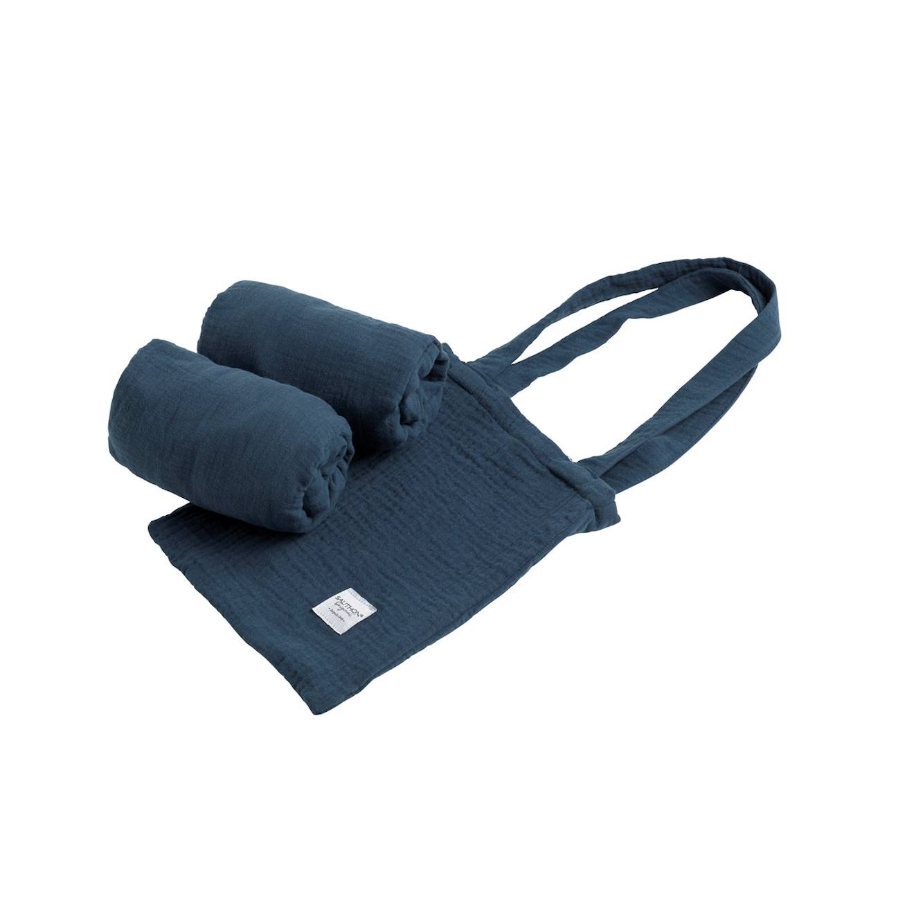 Lot De 2 Draps Housse Ovales En Coton - Galopin Bleu Nuit