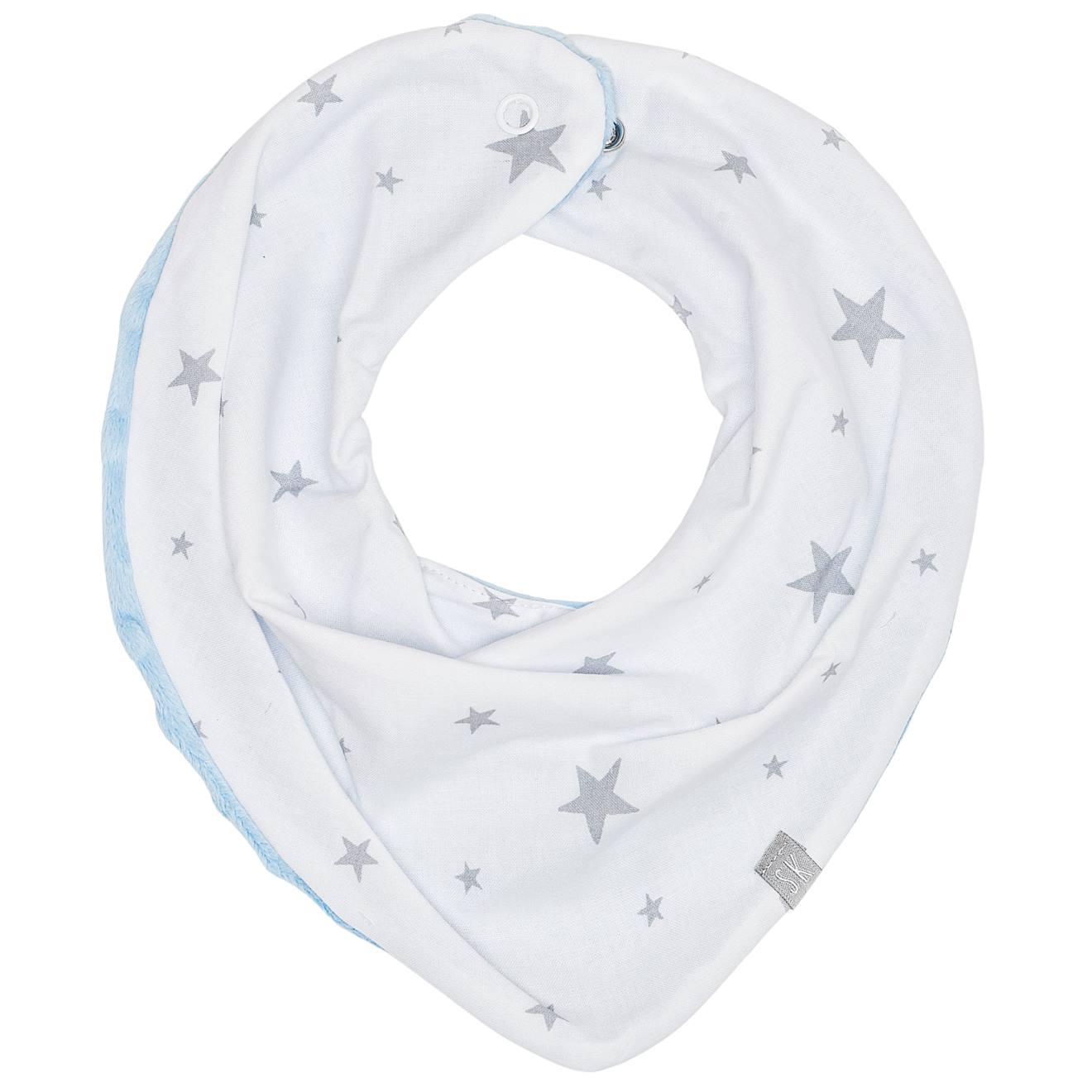 Bavoir Bandana Cache-cou Réversible Stella Blanc / Bleu