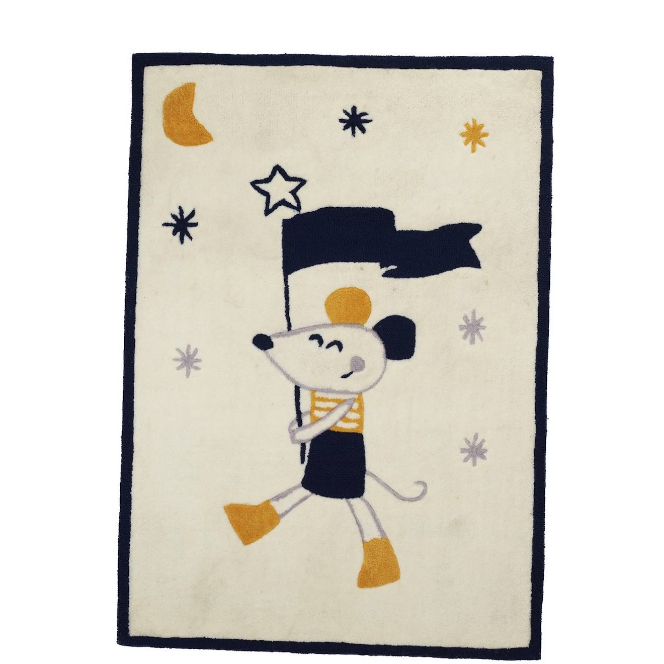 Tapis De Chambre Enfant En Acrylique Blanc