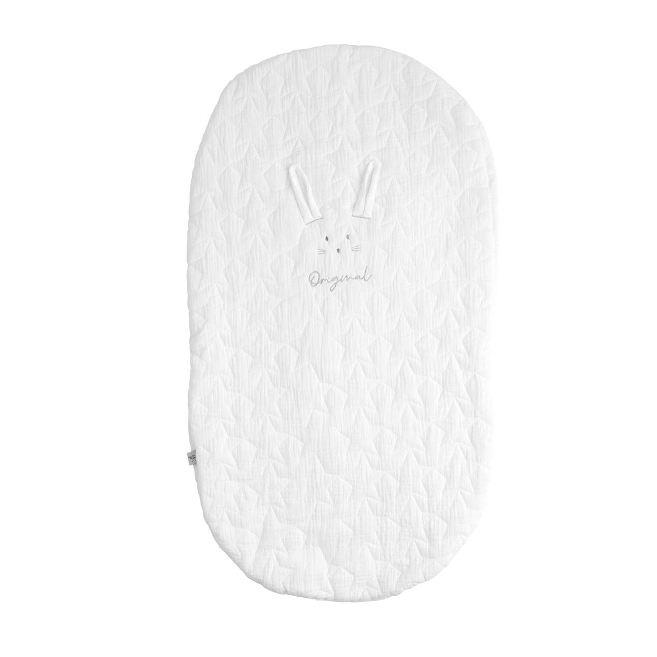 Couvre Lit Ovale Pour Berceau En Coton - Galopin Blanc