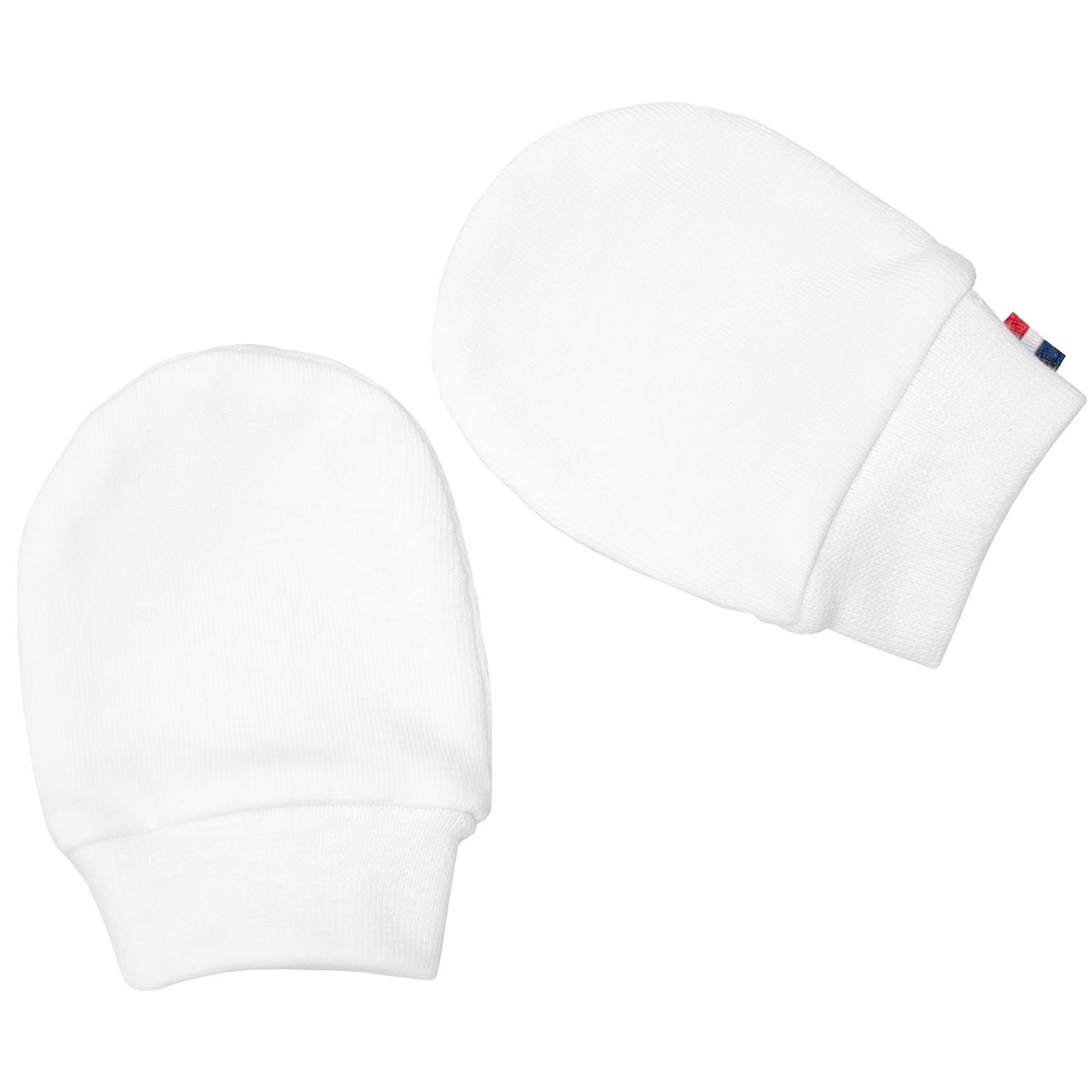 Moufles Naissance En Coton Gants Bébé Anti Griffures Blanc