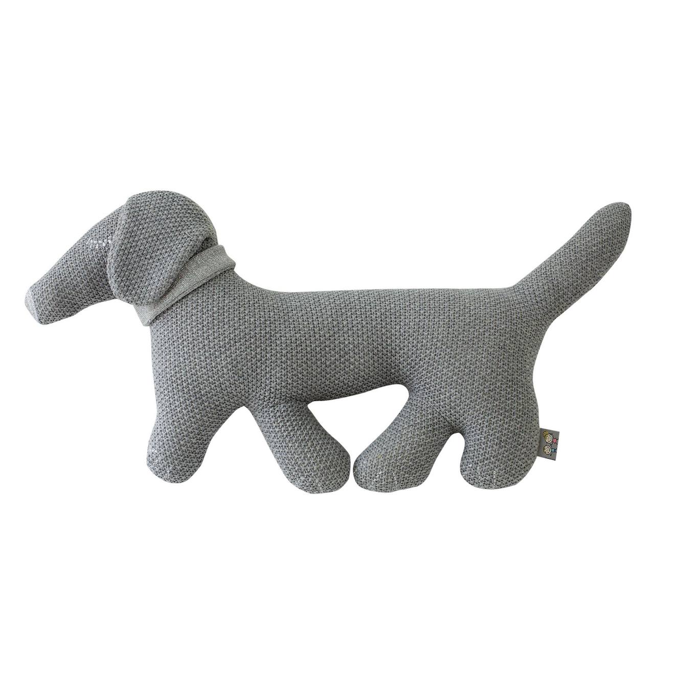 Peluche En Coton Bio Doudou Chien Teckel Gris