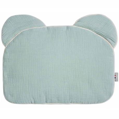 Oreiller bébé plat ourson en gaze de coton jeanne Beige+Blanc+Camel+Écru+Gris clair+Terracotta+Vert de gris+Vieux rose 36 - vertbaudet enfant 