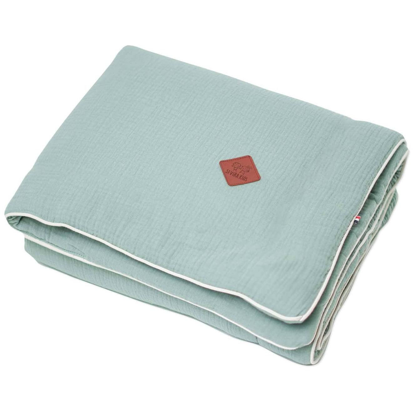 Couverture En Gaze De Coton Jeanne Vert De Gris