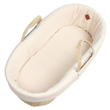 Habillage de couffin en gaze de coton jeanne Beige+Blanc+Bleu+Camel+Écru+Gris clair+Rose+Terracotta+Vert de gris 1 - vertbaudet enfant 