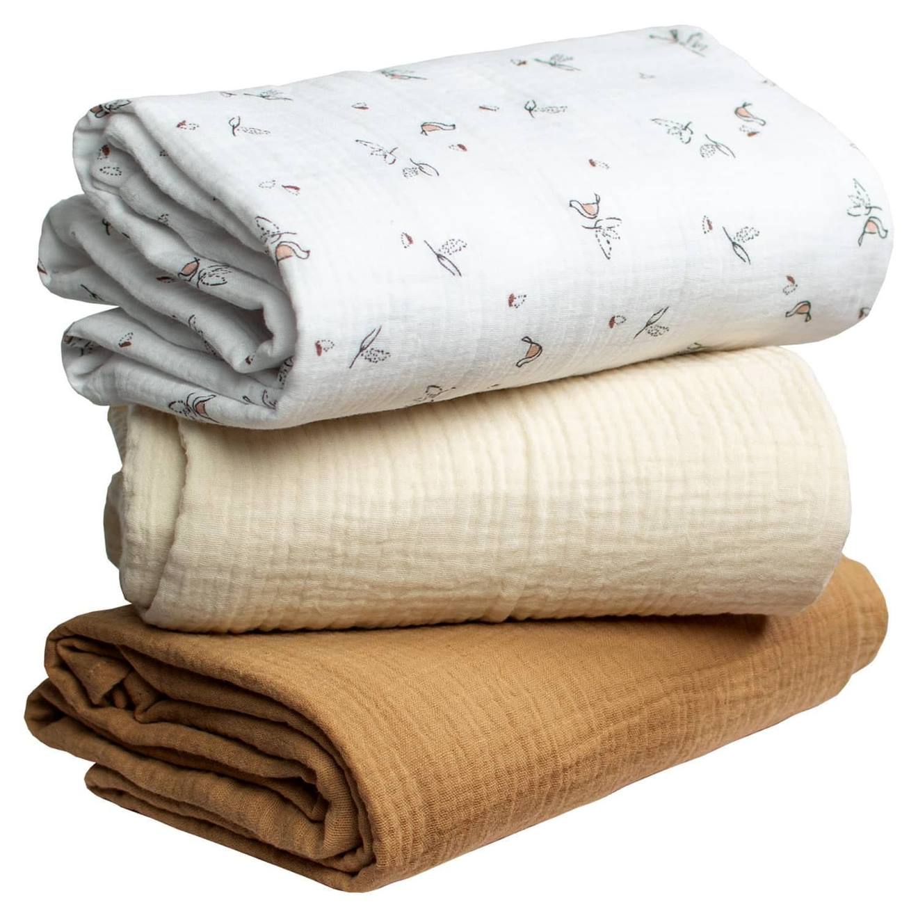 Lot De 3 Maxi Langes Melody Écru Et Camel Multicolore
