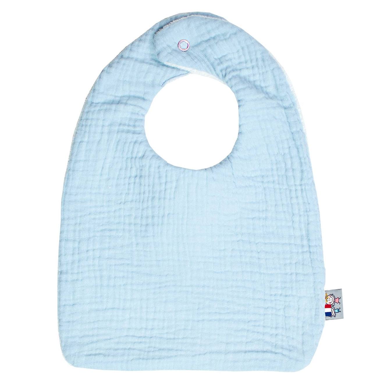 Bavoir En Gaze De Coton Jeanne Bleu