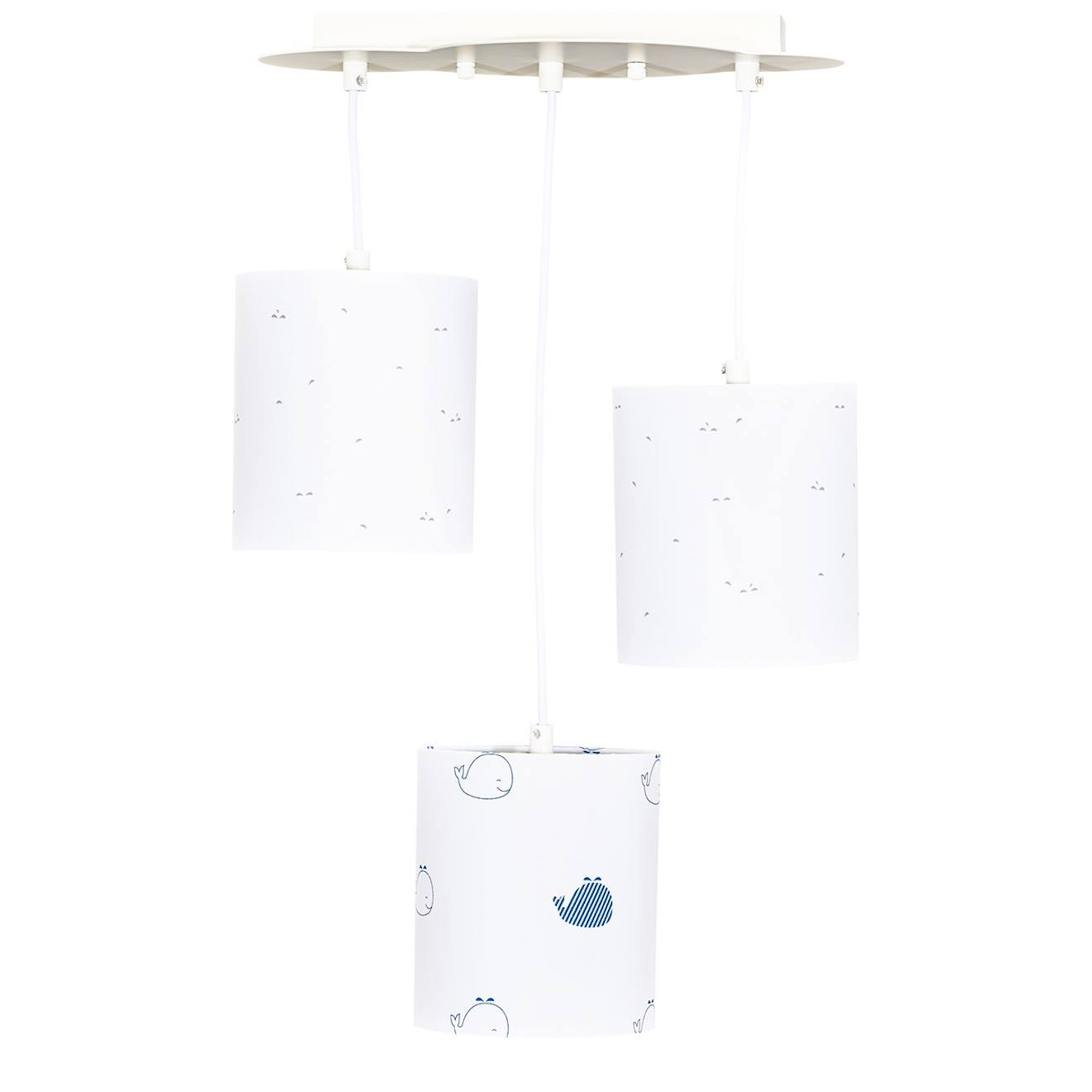 Suspension Lumineuse En Coton - Blue Baleine Blanc