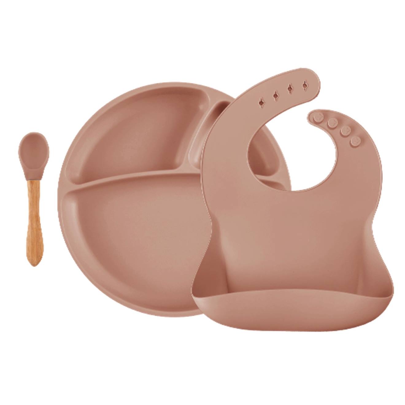 Coffret Repas Comme Un Grand Assiette Cuillère Bavoir Caramel