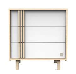 Commode 3 tiroirs en décor chêne velours et avec appliques en bois - nature  - vertbaudet enfant