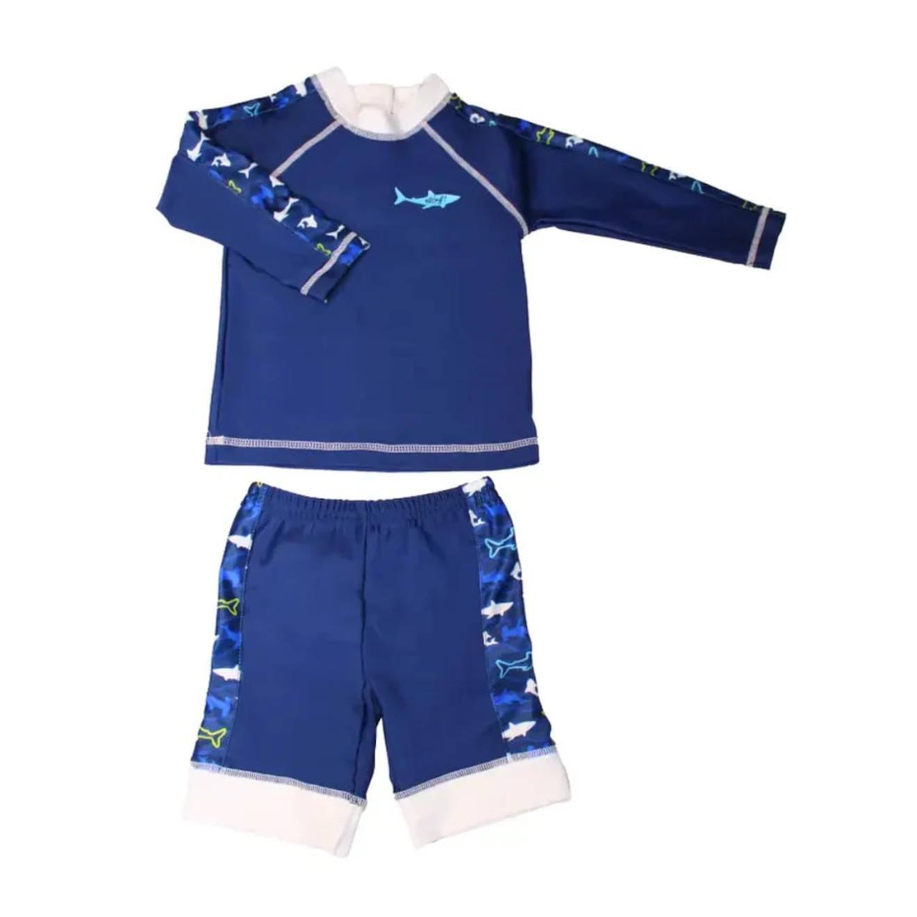 Ensemble Enfant Anti-uv : Requin Bleu Marine