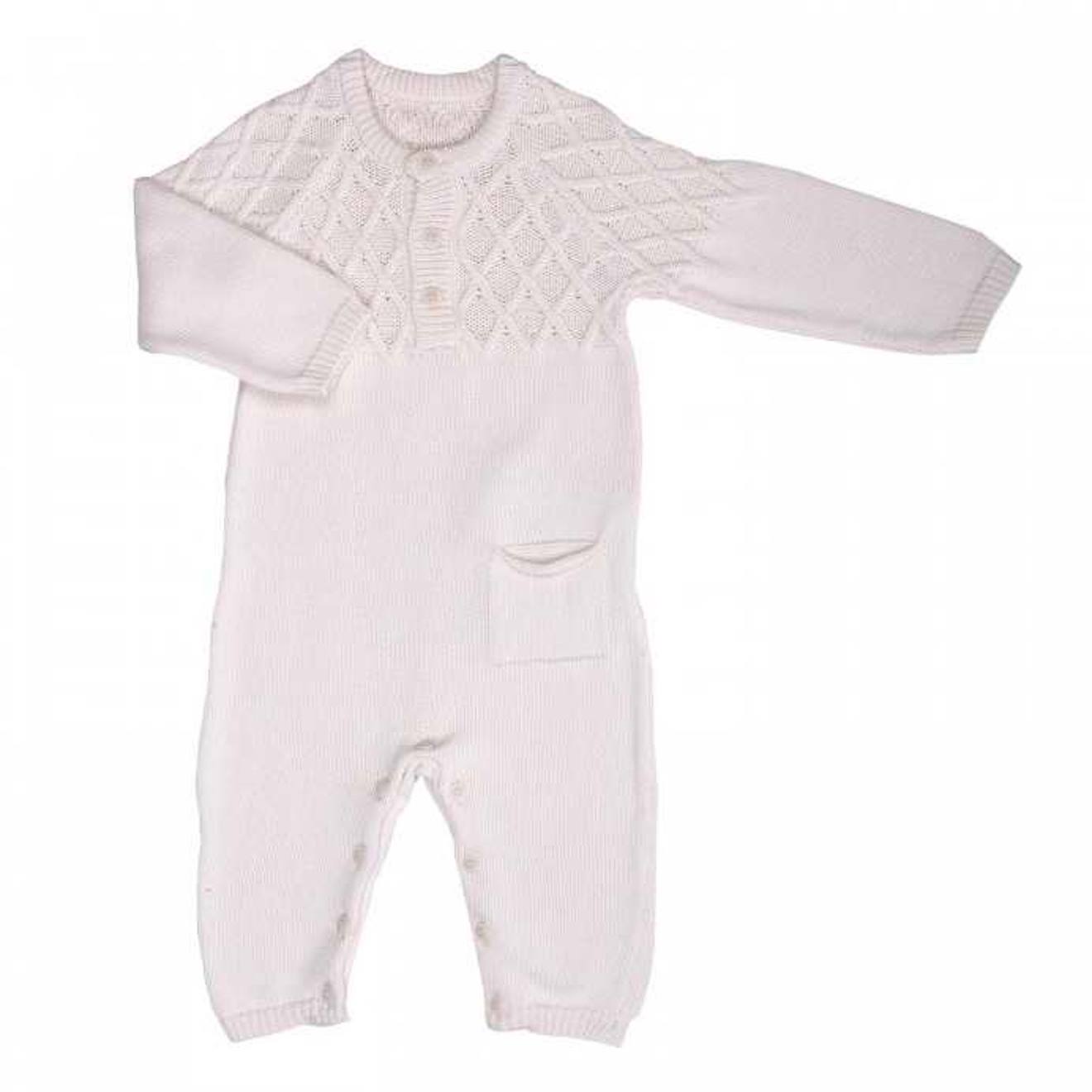 Combinaison Bébé En Tricot De Coton Bio Loan Écru