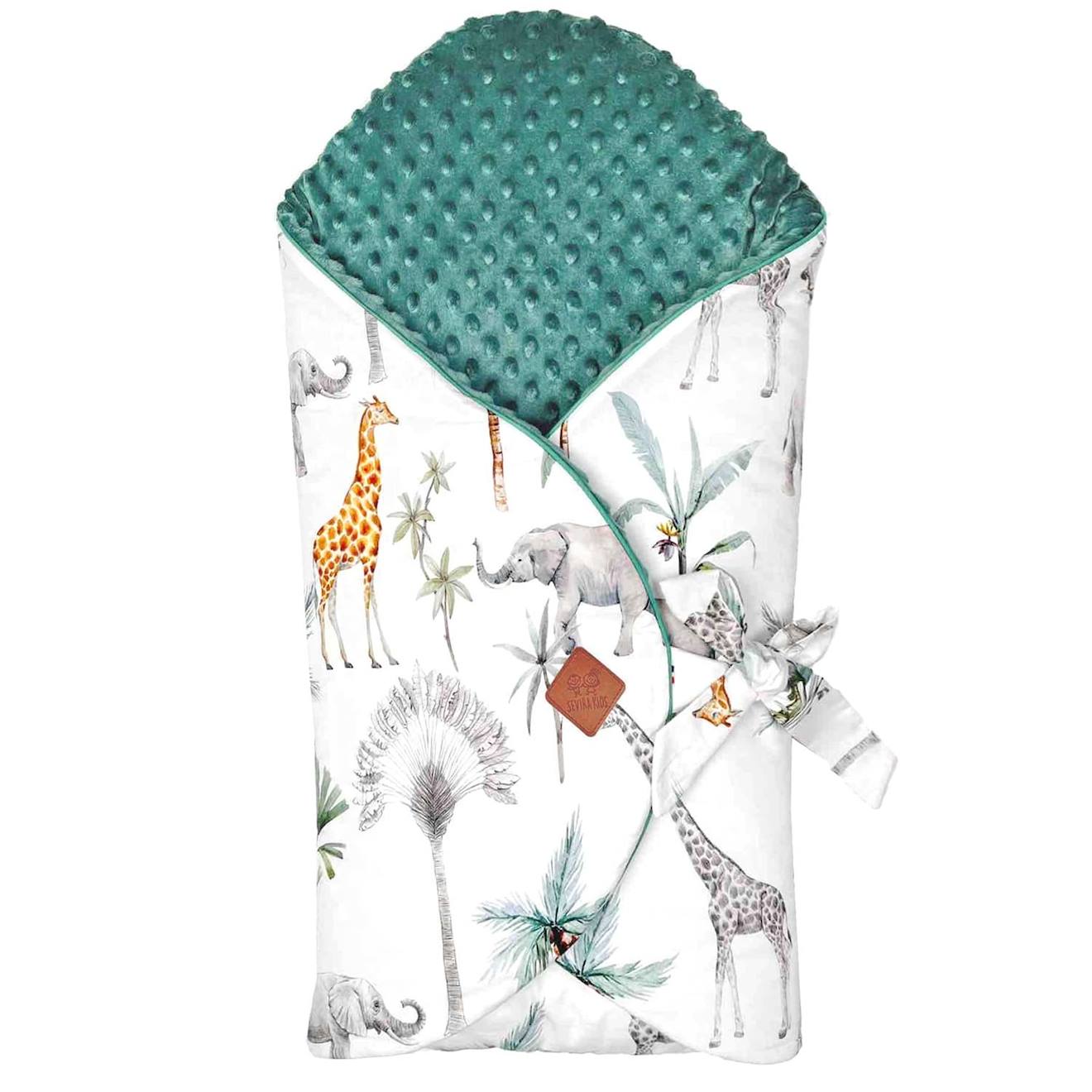 Couverture D'emmaillotage Évolutive Safari Minky, Imprimé Safari