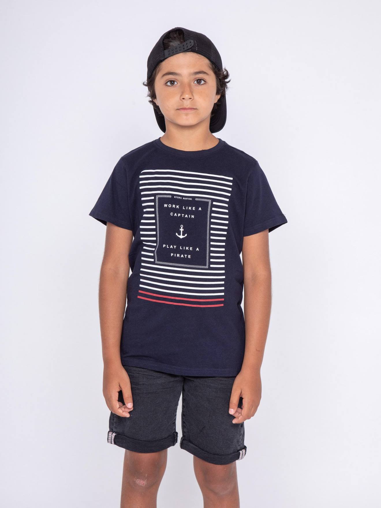 T-shirt Col Rond Neveo-j Bleu Marine