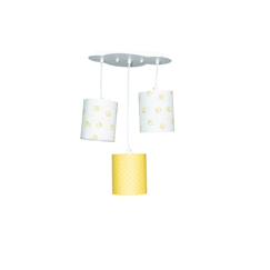 -Suspension lumineuse en coton - pluche et pompon