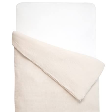 Housse de couette en gaze de coton jeanne Beige+Blanc+Blanc à pois or+Bleu+Camel+Écru+Gris clair+Rose+Terracotta+Vert de gris 1 - vertbaudet enfant 