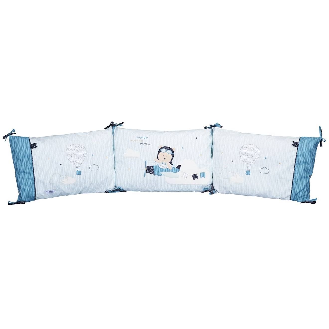 Tour De Lit Ou En Coton Bleu