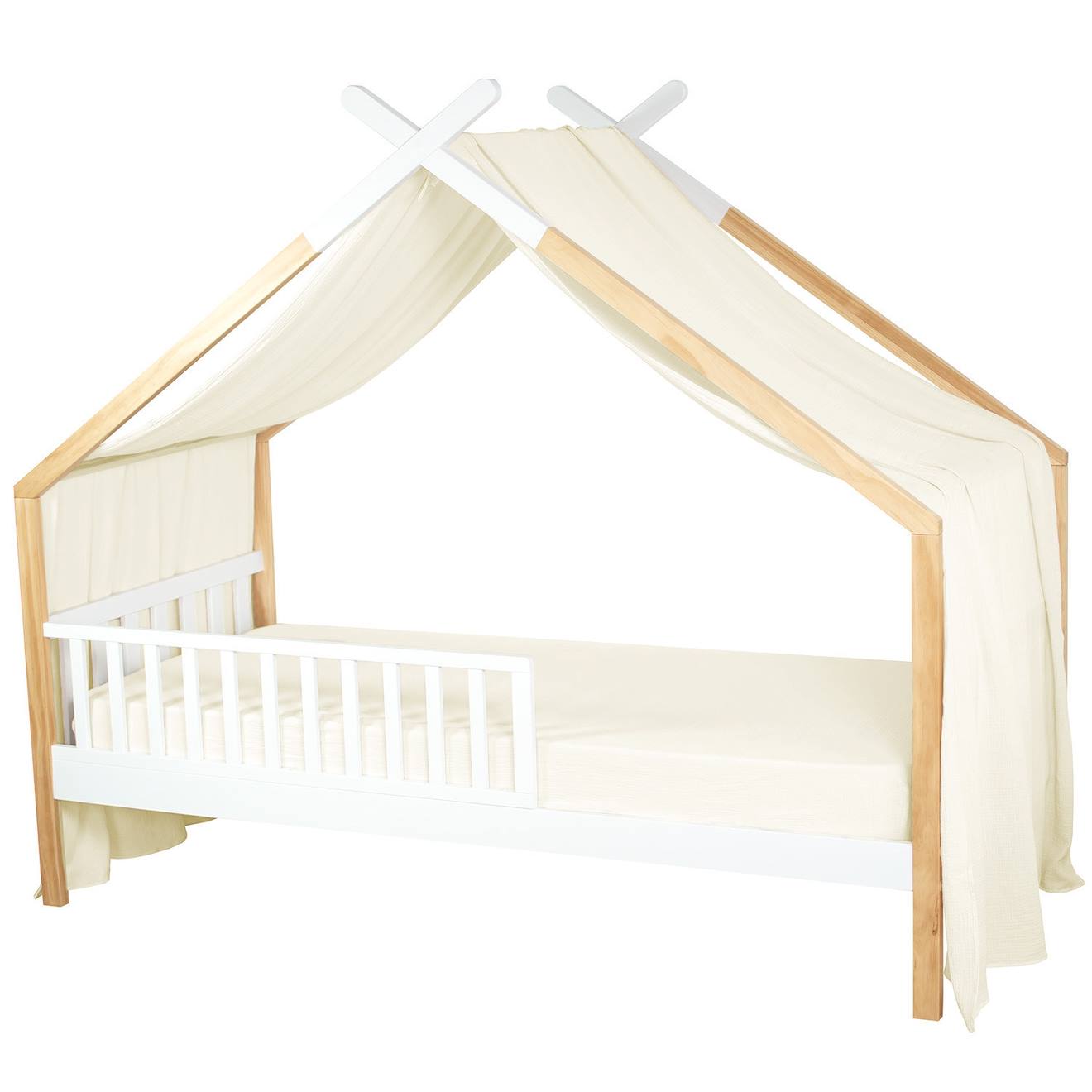 Ciel De Lit Cabane Toile En Gaze De Coton Jeanne Écru
