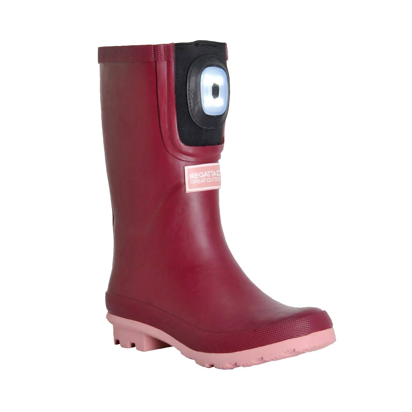 Bottes De Pluie Caoutchouc Fairweather Shine Brite Rouge Sombre / Rose Pâle Vif