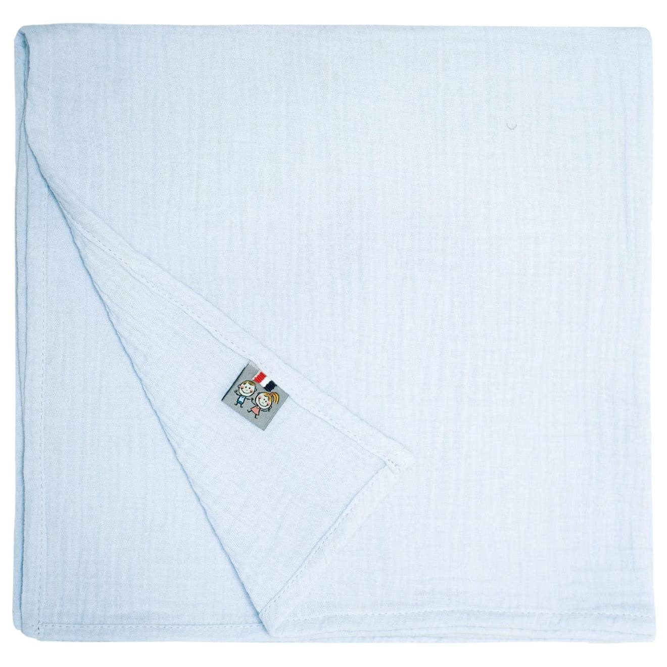 Lange En Gaze De Coton Jeanne Bleu