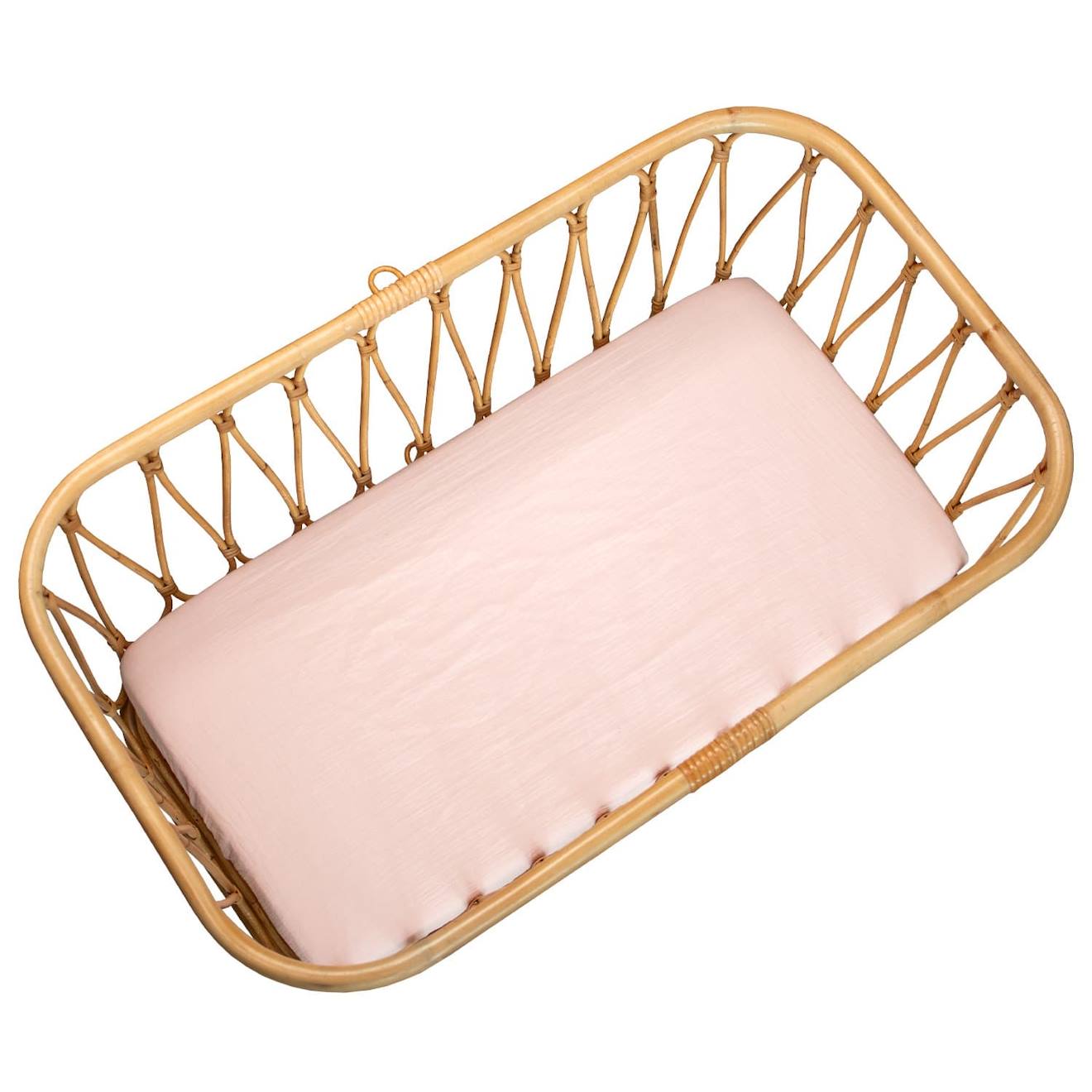 Drap Housse Berceau En Gaze De Coton À Carreaux Rose