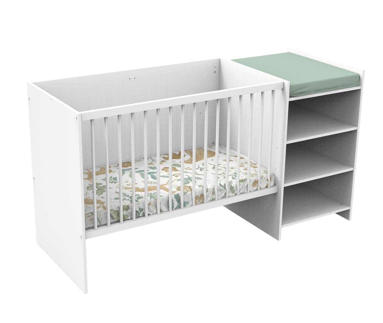 Baby Price - Lit Bébé Combiné Évolutif En Bois Blanc