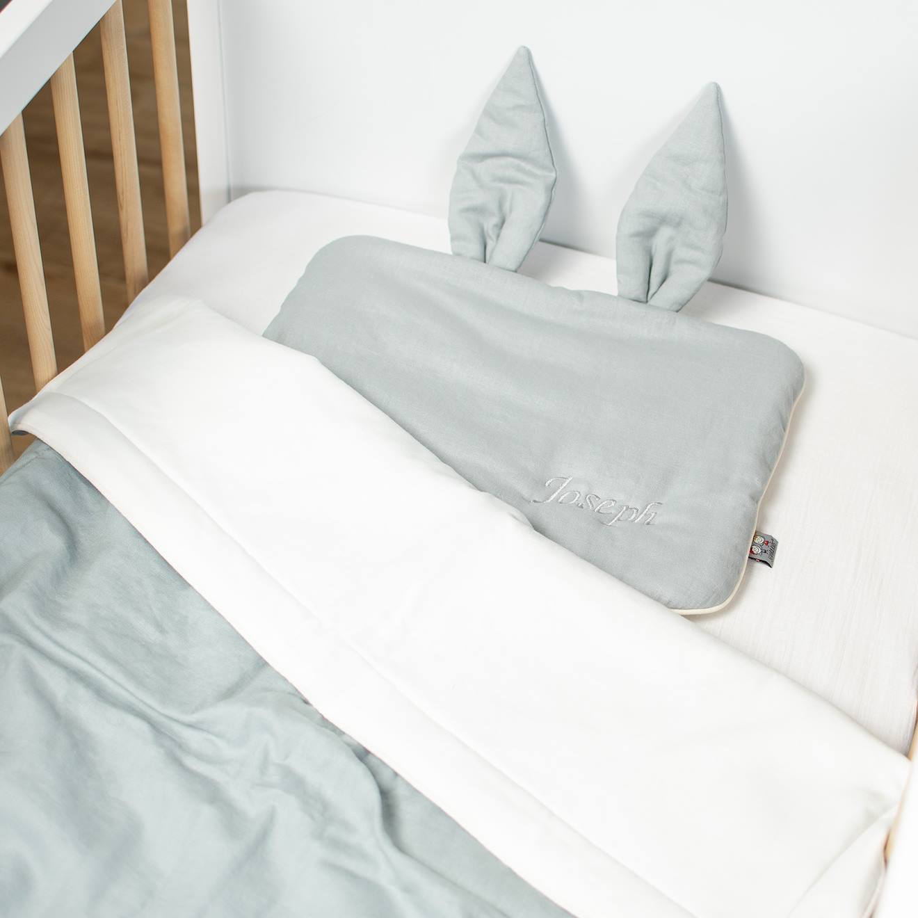 Sevira kids - Couverture Plaid En Lin Vert De Gris