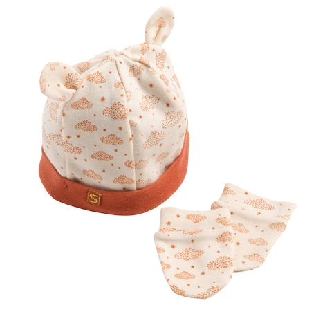 Bébé-Accessoires-Chapeau-Lot bonnet et moufles bébé en coton - orsino