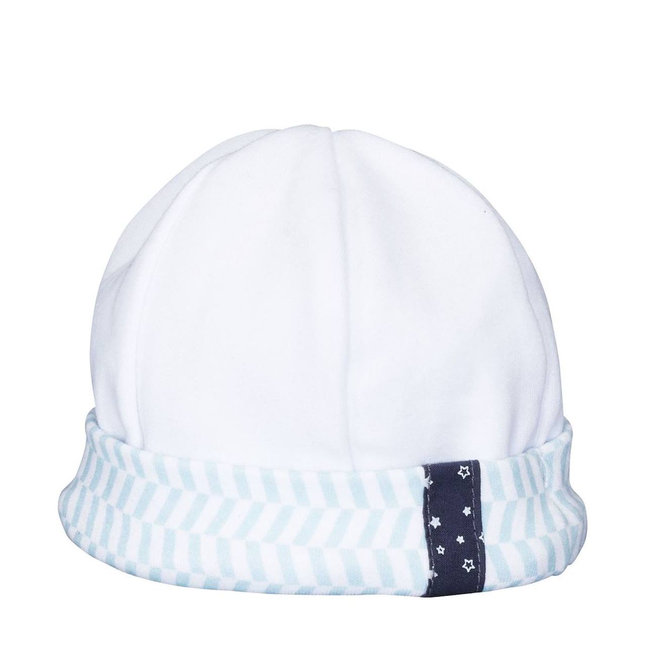 Bonnet De Naissance En Coton Blanc