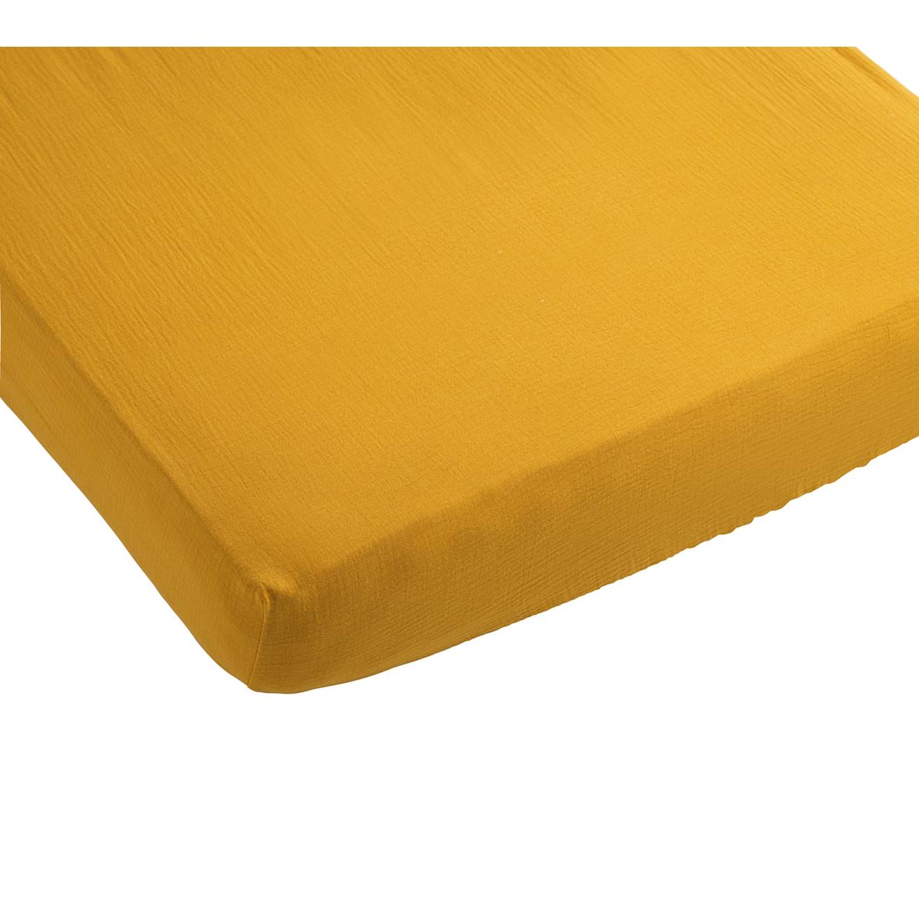 Lot De 2 Draps Housse Rectangle En Coton - Original Jaune