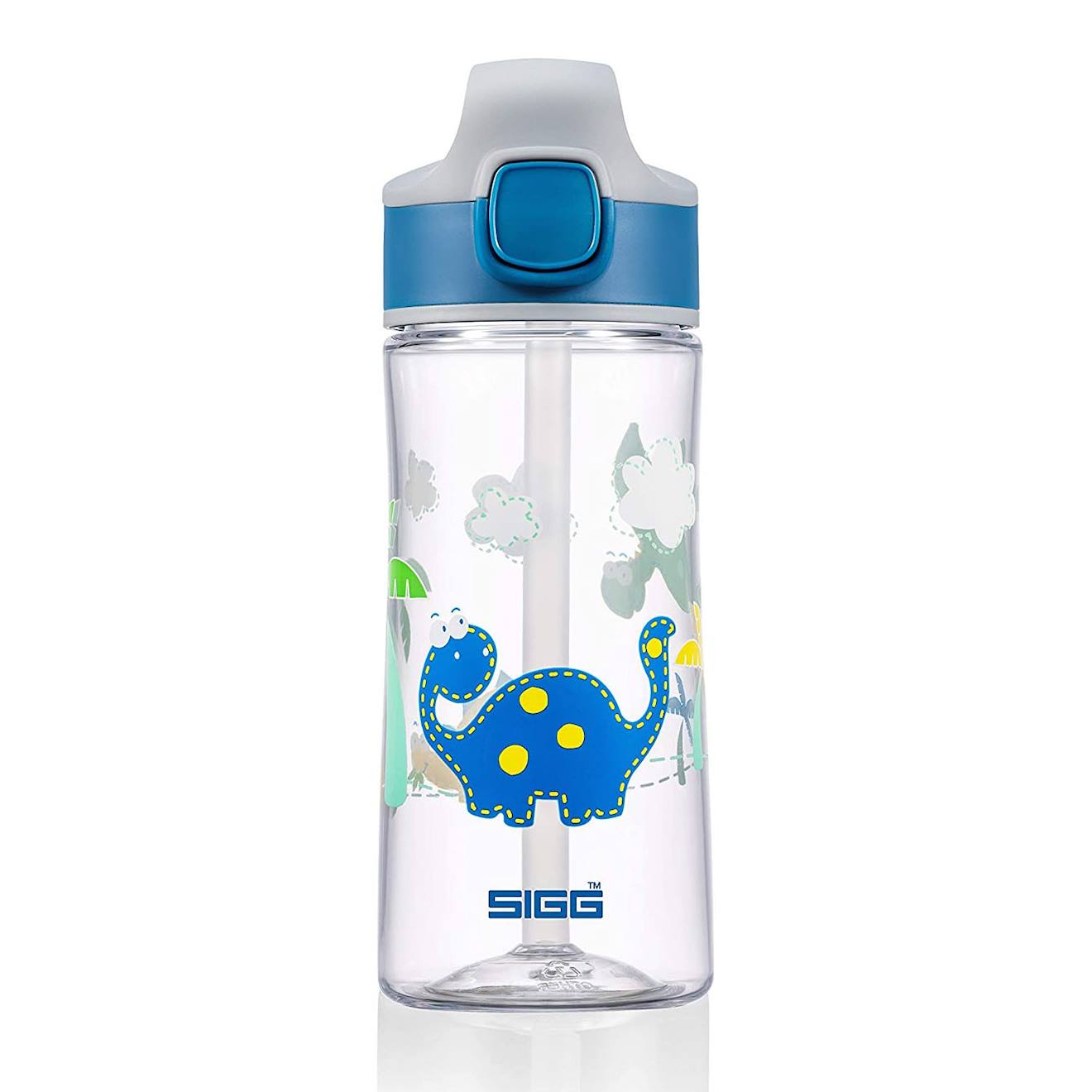 Gourde pour enfant en plastique dino bleu