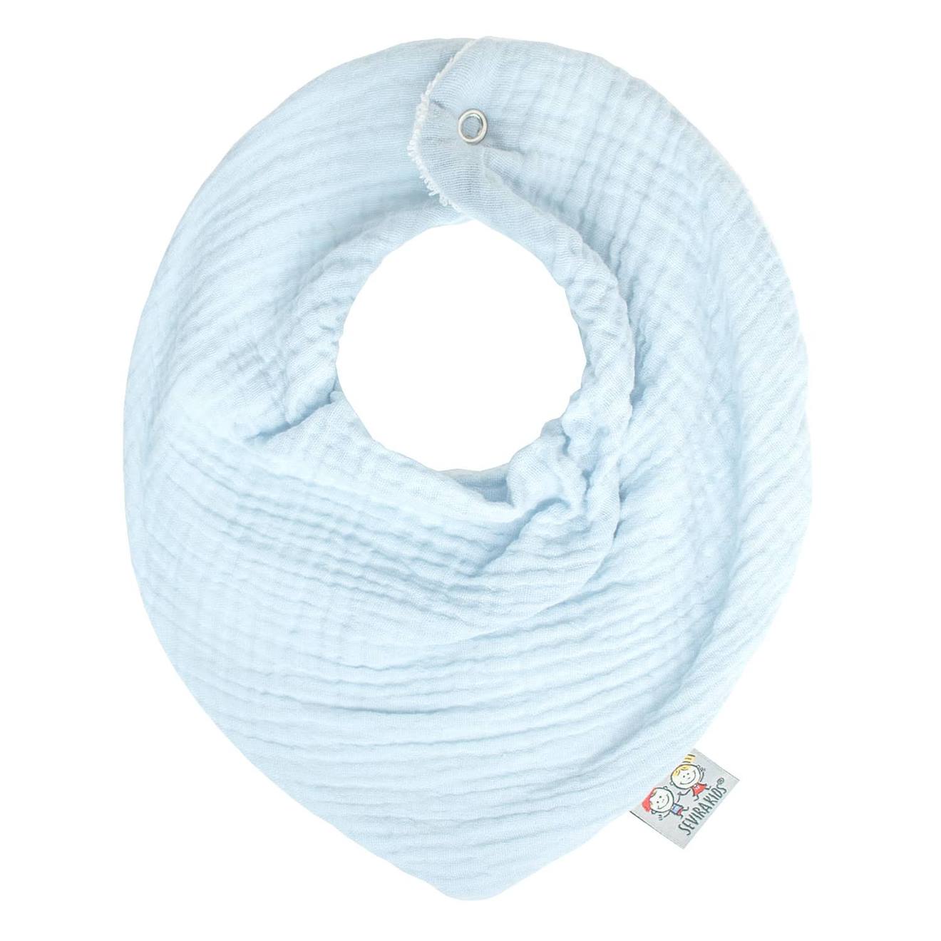 Bavoir Bandana Gaze De Coton Jeanne Bleu
