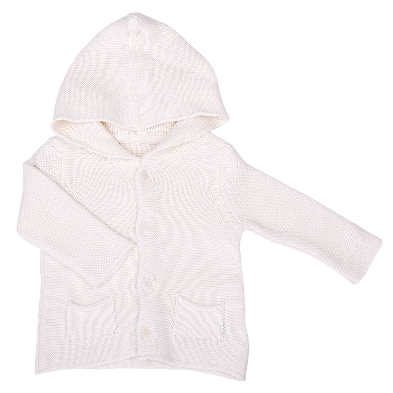 Cardigan Bébé En Tricot De Coton Bio Écru