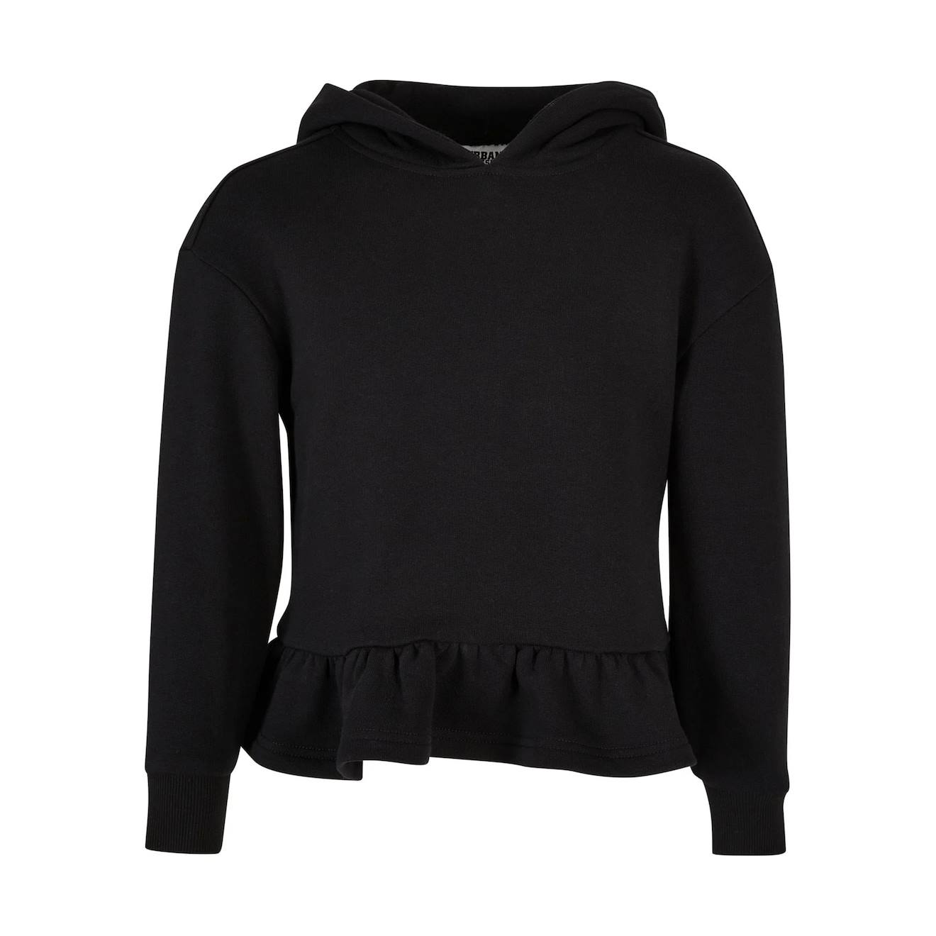 Sweat À Capuche Coton Bio Volants Noir